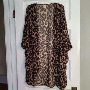 Leopard print kimono